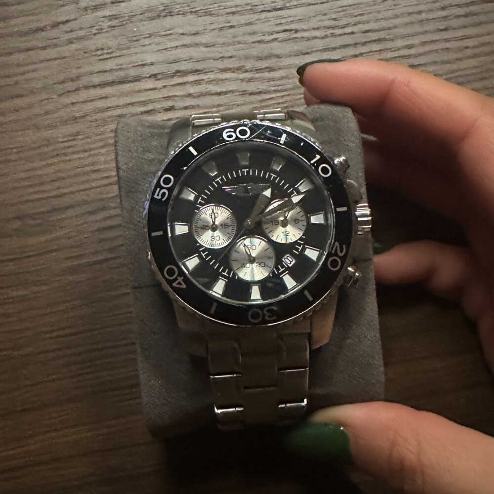 Invicta Men's 'I' Quartz Stainless Steel | Color:Silver (Model: IBI43619-001)